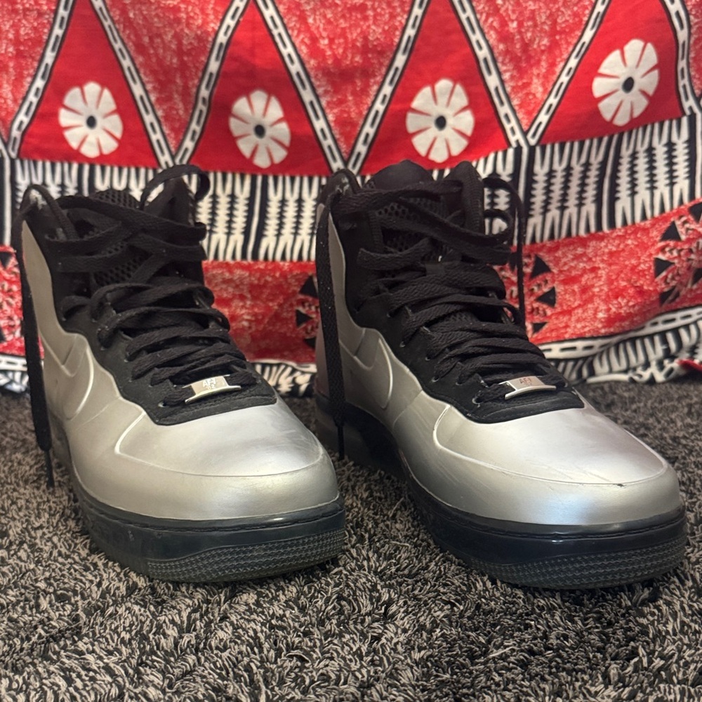 Nike Air Force 1 High Pro Silver Foamposite 415419-002 Men size 10